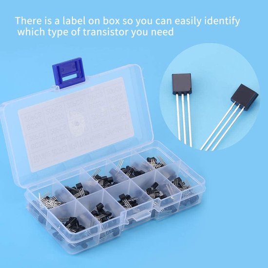 Various Germanium Transistor Three Pin 200pcs 10 Values NPN PNP TO-92 BC327-BC558 Assortment Power Transistor Assortment DIY Kit for Tester Kit for Radio van BOJACK — afbeelding 4