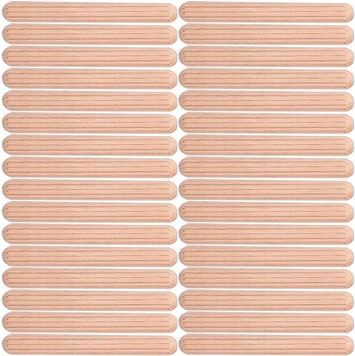 100 stuks 6 x 50 mm houten deuvels spijkers voor hout - houten pluggen voor freesmachine groeven handwerk doe-het-zelf timmerwerk