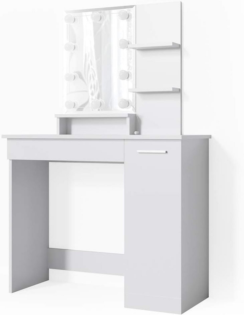 Kaptafel met LED-verlichting, 90 cm breed, Elegante Make-uptafel met Spiegel