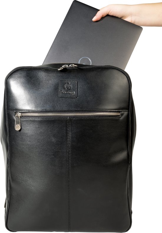 Een Delvaux rugzak van zwart leder model Fashion Store