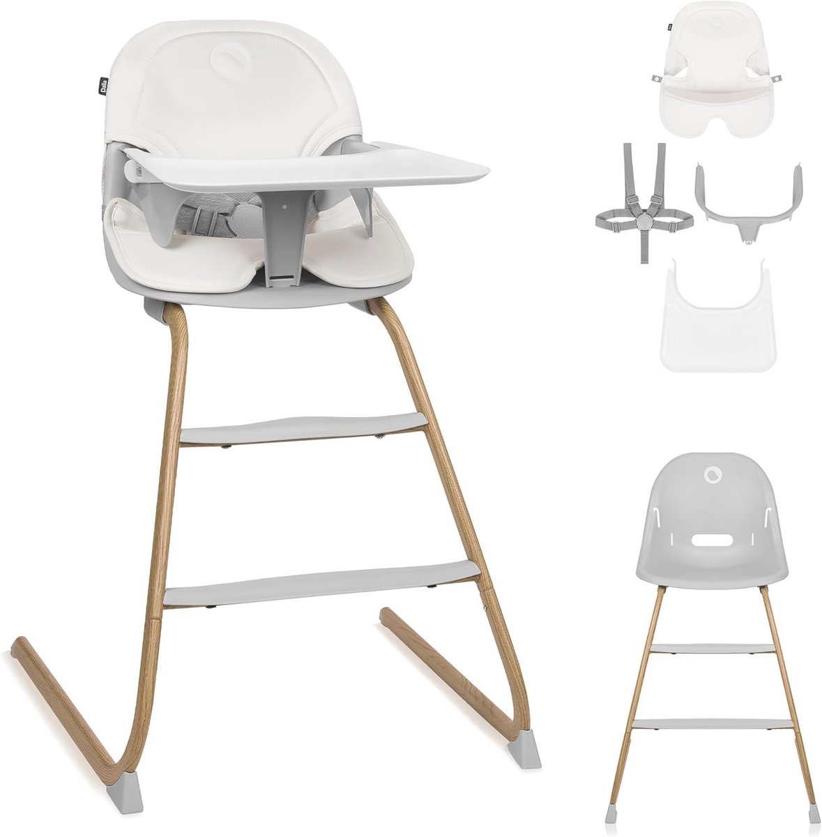 Image of 2-in-1 Kinderstoel voor Baby's en Peuters - Hoge Stoel tot 60 kg met Vaatwasserbestendig Dienblad - Ergonomisch en Lichtgewicht