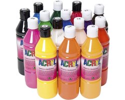 Acrylverf - Primaire Kleuren - Acrylaatverf - Acrylic paint - Hobbyverf - Sneldrogend - Professionele Acrylverf set - Kunstschildersverf voor Kunst &…