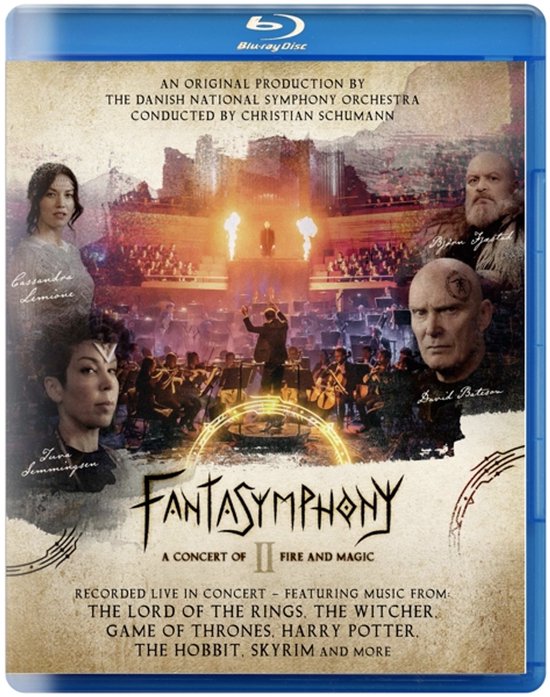 Bladmuziek voor "Fantasymphony II: A Concert of Fire and Magic" met Cassandra, Tuva, Bjorn en David. Een concert van het Danish National Symphony Orchestra.