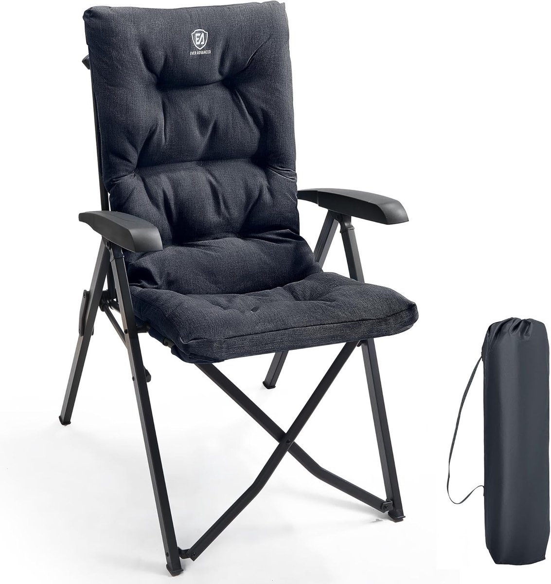 Luxe campingstoelen hoog - comfortabele tuinstoel - 1 stuk - opvouwbaar