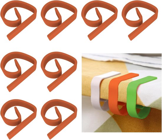 KARELLS Buitentafelkleed, klem voor buiten, dikke tafelklem, 6 stuks tafelkleed, tuintafel, klem, tafelkleed, klem, wit, tafelkleed, klem, tafelkleed, voor buiten