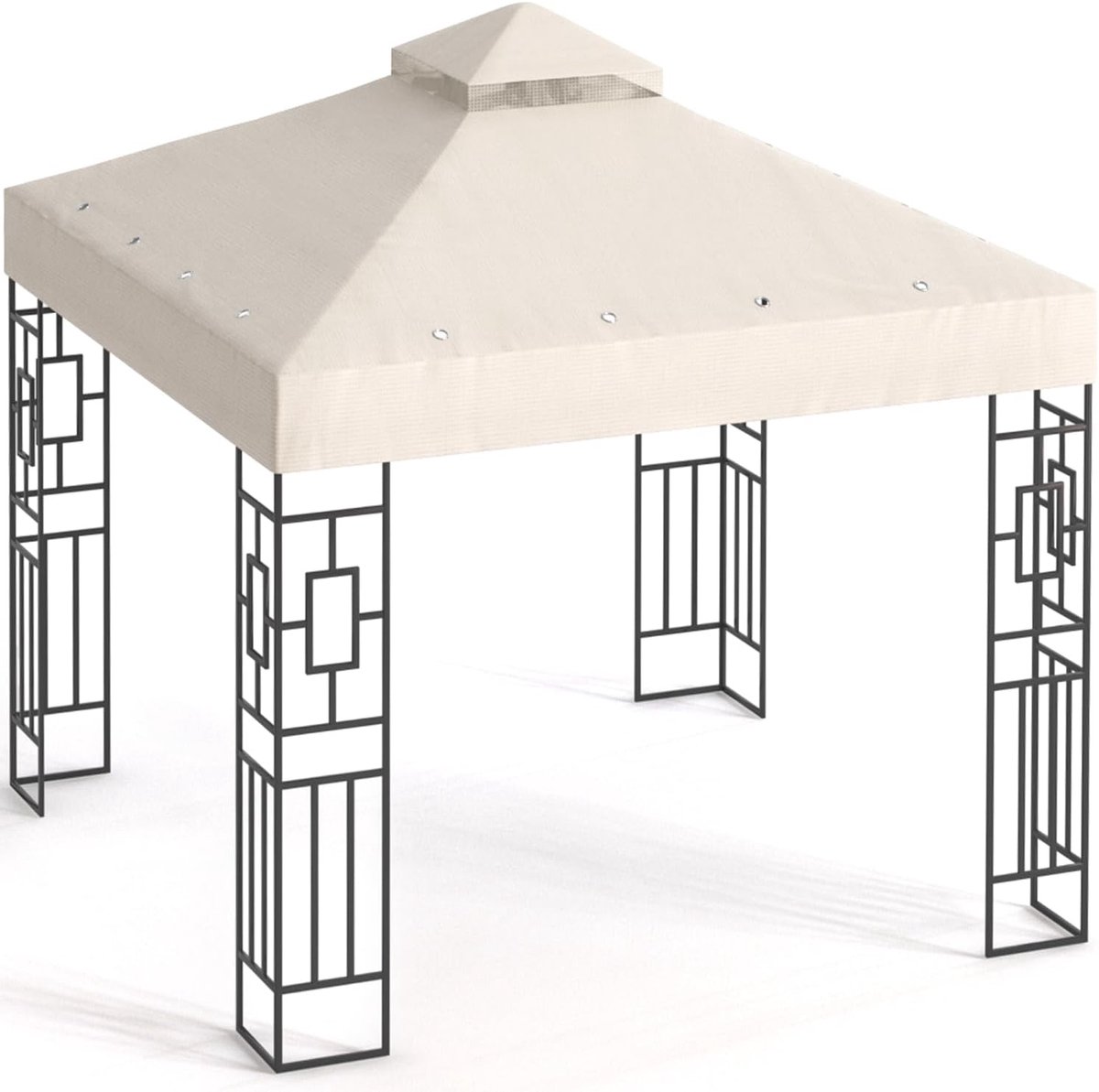 Vervangend dak voor paviljoen - waterdicht - 3 x 3 m - beige - dubbellaags canvas