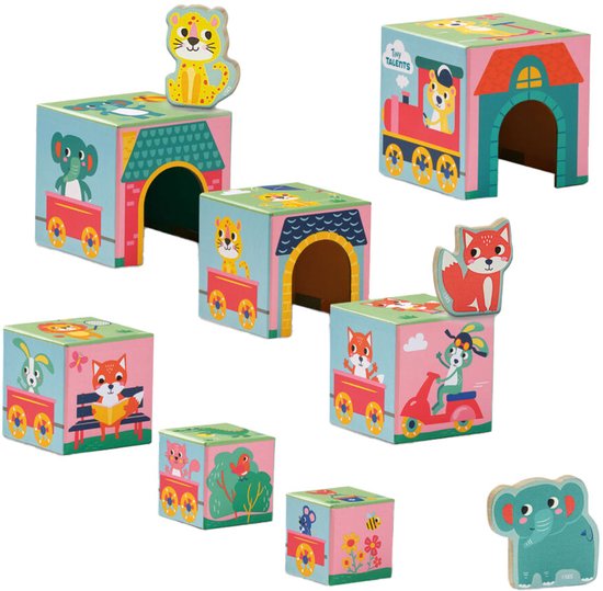 SES – Tiny Talents – Stapelblokken toren met dieren figuren