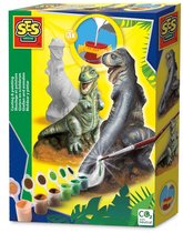 SES - Gieten en schilderen - T-rex dino - sneldrogend - met gietmal, houder, gips, verf en penseel - knutselen jongens - Dinosaurus Speelgoed