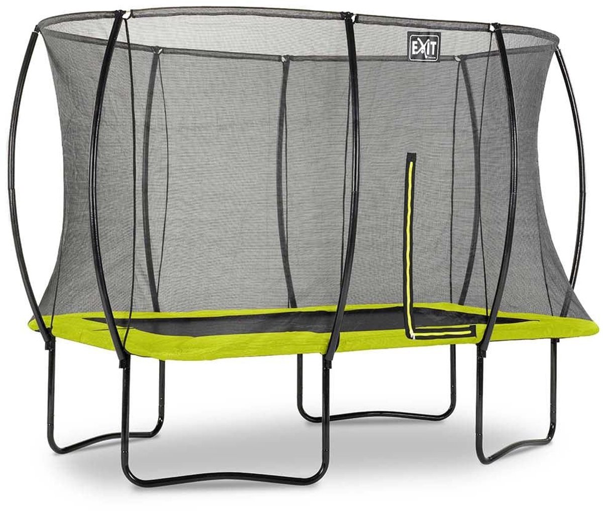 EXIT Silhouette Trampoline Rechthoek 244x366cm met Veiligheidsnet - Op Poten - Zwart
