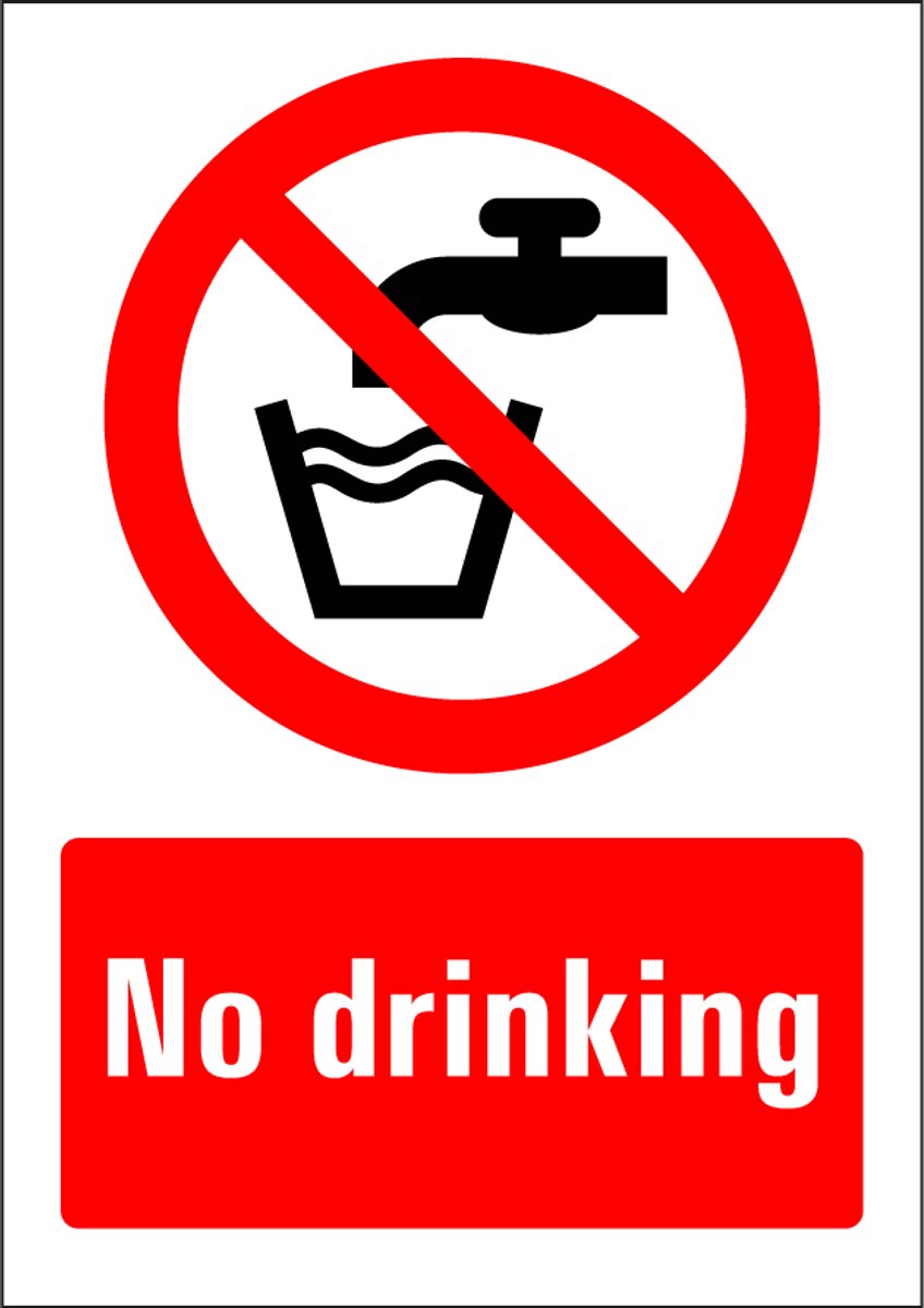 No drinking sticker 210 x 297 mm