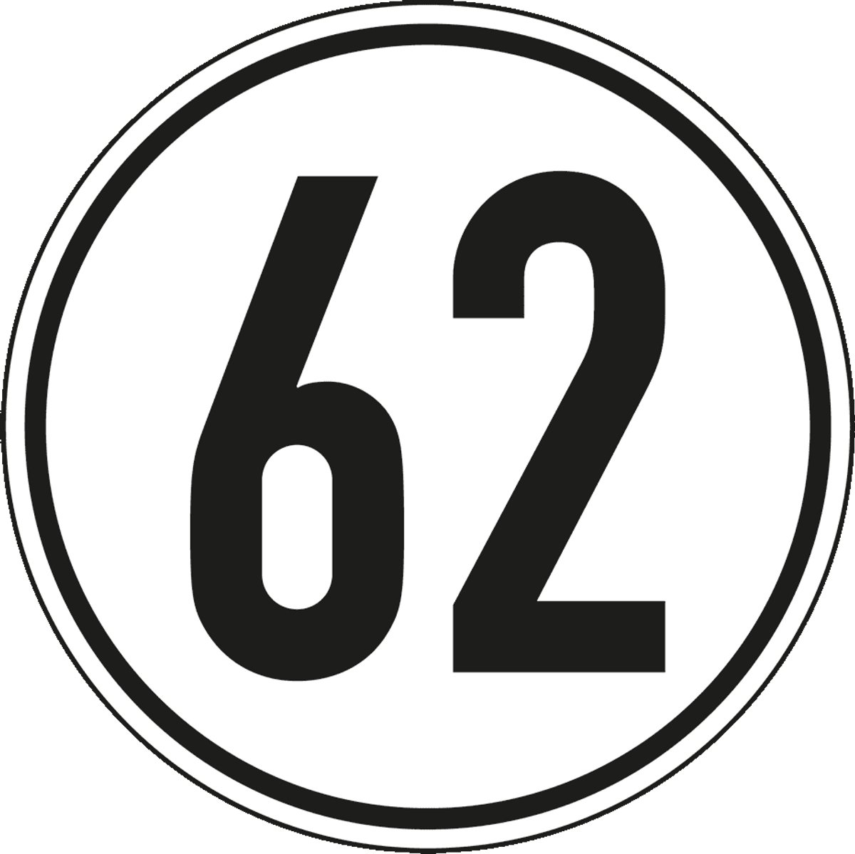 Tempo 62 km sticker 300 mm