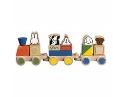 Nijntje houten speelgoed blokkentrein, trein met blokken - peuter kleuter educatief speelgoed - vanaf 1,5 jaar - Bambolino Toys
