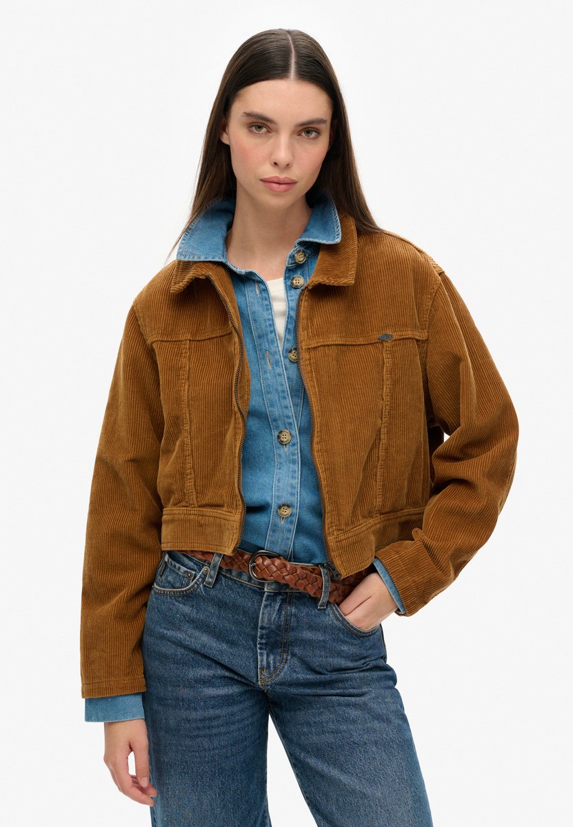Superdry Korte Vintage corduroy jas Dames Buitenjassen Hazlnt