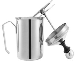 Roestvrijstalen 500 ml melkopschuimer – Handmatig dubbele zeef voor perfect melkschuim