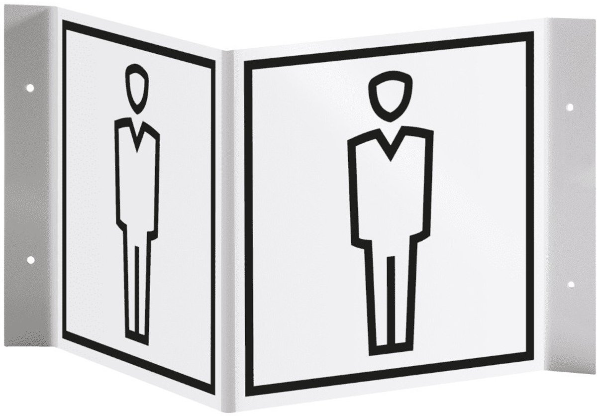 WC heren panorama bord - kunststof - 300 x 150 mm