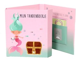 Toothwonders - Tandenboekje Zeemeermin - Het Boekje Bestaat Uit Een Handige Houder Met Draaibare Vakjes Waarin Elke Tand Zijn Eigen Plekje Heeft - Magnetische Sluiting Om Het Boekje Te Sluiten - Perfect Als Cadeau!