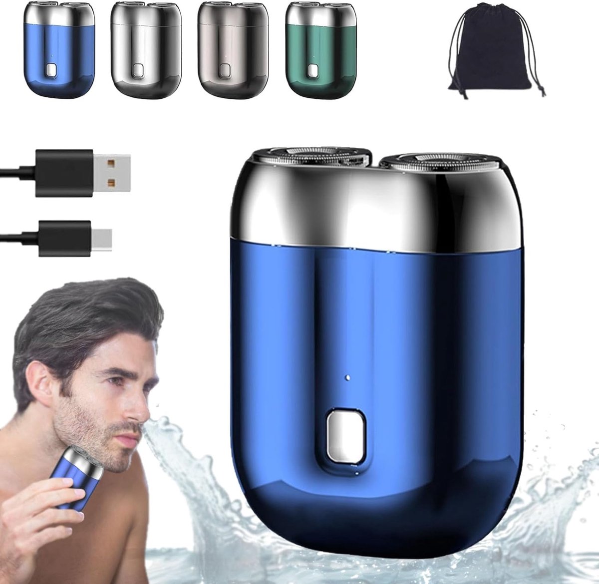 Oplaadbare Mini Scheerapparaat - Waterdichte Compacte Elektrische Scheermachine voor Thuis en Reizen