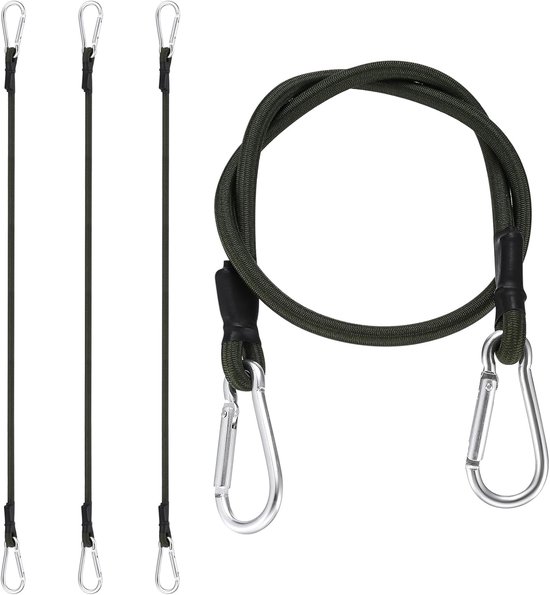 Spanrubber met karabijnhaak - 4 stuks - 60 cm - veelzijdig | bol