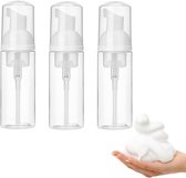 Distributeur de savon mousse transparent format voyage - rechargeable - 3 pièces - 50 ml - portable