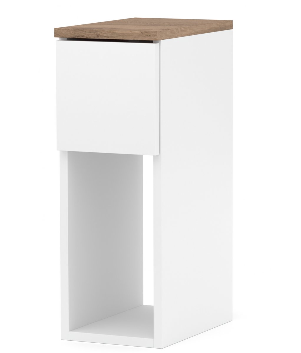 SMALLE WITTE NACHTKAST 20 CM TAFEL MET 1 LADE SCANDINAVISCH VOOR SLAAPKAMER