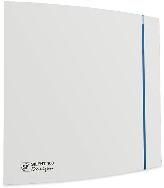 Badkamerventilator Silent-100 Design met timer, 85 m³/h, 26dB, IP45, stille toilet- en vochtventilator