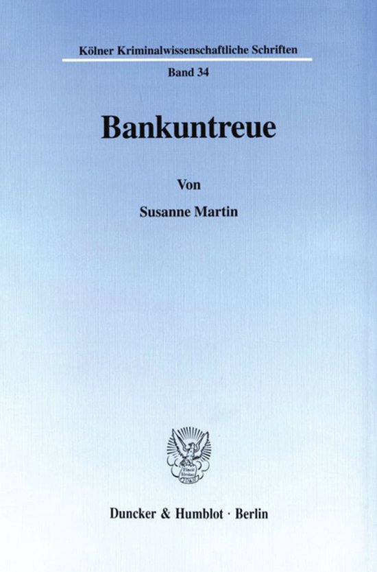 Bankuntreue - cover