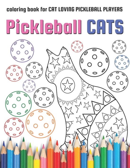 Pickleball Coloring Books- Pickleball Cats - cover