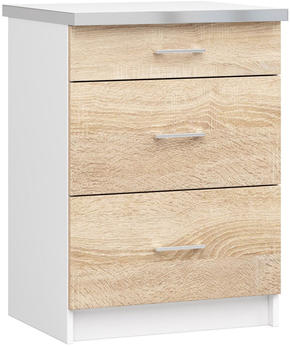 Keukenkast modulaire LIMA S60 met Verkblad / Onderkast met 3 Lades / AKORD Furniture Factory / 60 x 82 x 44,5 cm
