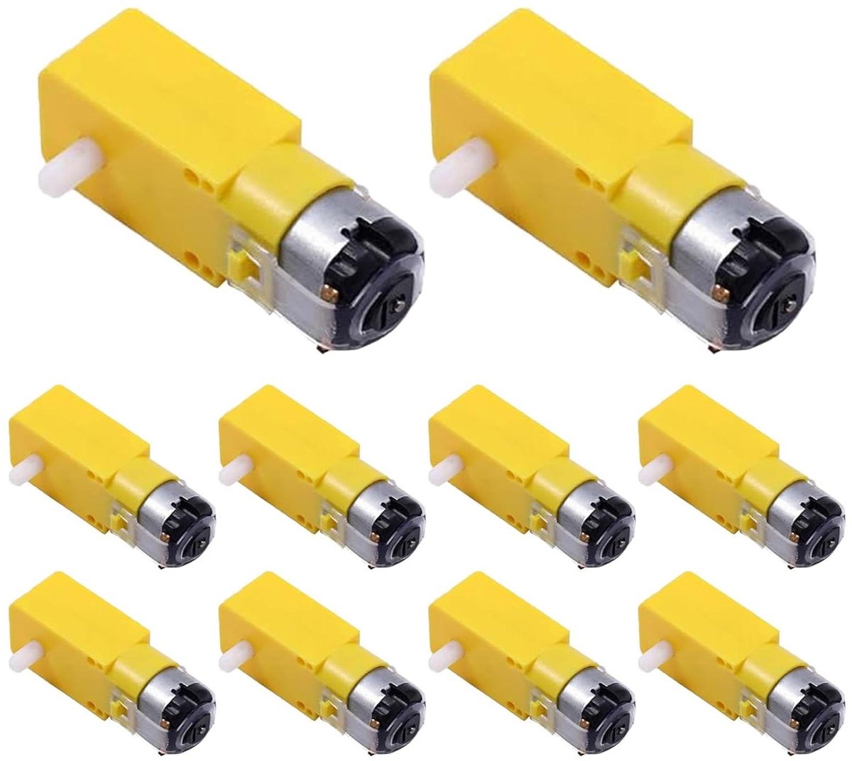 Image of 10 stuks DC transmissiemotor dubbele as 1:48 transmissiemotor 3-6V DC3V-12V voor Arduino intelligente autoroboter (klassieke versie)