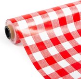 Tafelzeil - tafelkleed - PVC - rood/wit 20 meter lang - 1,4 meter breed