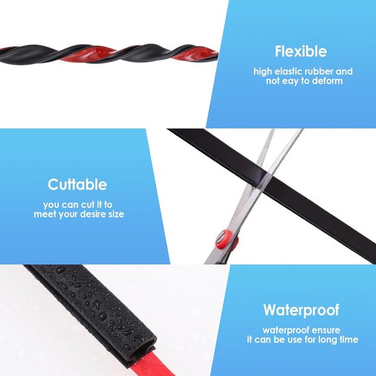 Afdichtingsstrip, Waterdicht en Duurzaam, Rubberen Afdichtstrip voor Auto en Vrachtwagen, 4 Meter, Ideaal voor DIY en Vervoer
