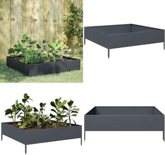 vidaXL - Plantenbak - Cortenstaal - Verhoogd 100x100x33,5 cm
