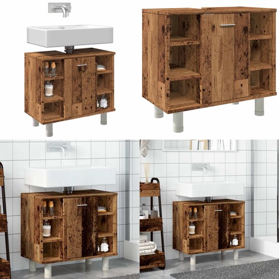 vidaXL Badkamerkast 60x32x53,5 cm bewerkt hout wit
