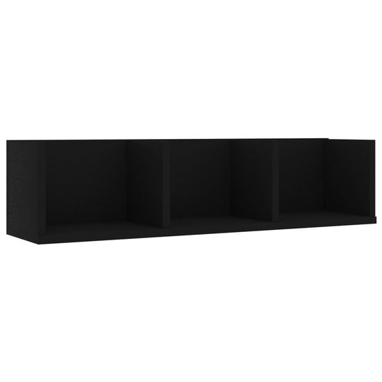 vidaXL Cd-wandschap 75x18x18 cm bewerkt hout zwart - Cd-rek - Cd-rekken ...
