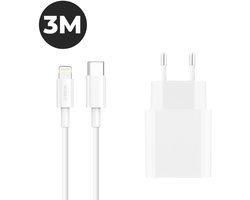 20W iPhone Snellader + 3 meter Lightning kabel - Geschikt voor o.a. Apple iPhone 13
