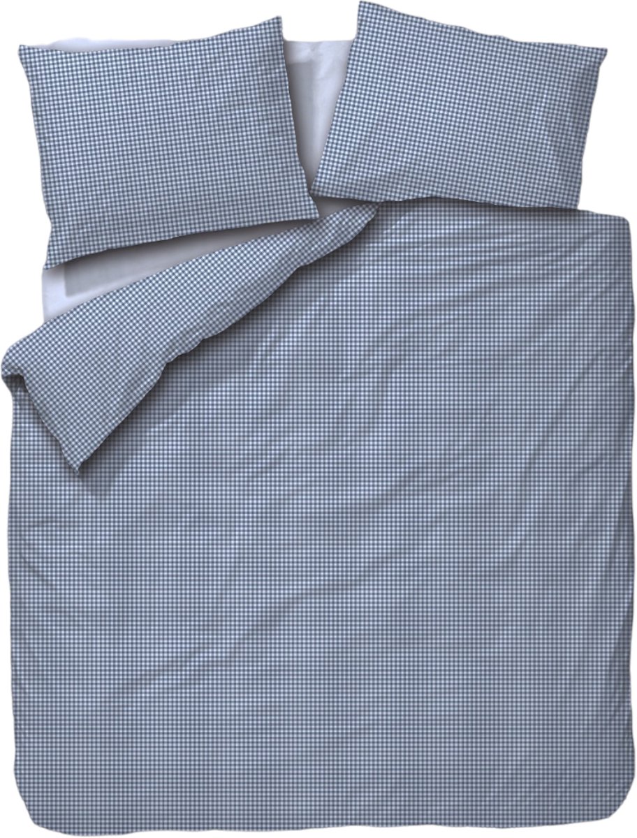 Town & Country Gingham Dekbedovertrek - 140 x 220 cm - Old Blue