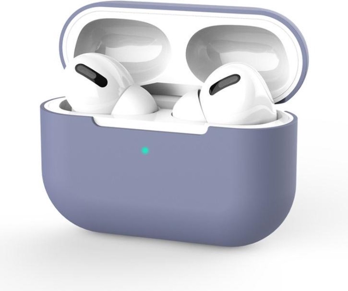 CHPN - AirPods hoesje - Hoesje geschikt voor AirPods pro - Siliconen Beschermhoesje - Airpodshoesje - Geschikt voor Apple AirPods pro - Blauw/grijs