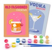 Schilderen op Nummer Reisbundel – Kleurrijke Cocktail Set Reistas – Schilder Op Nummers