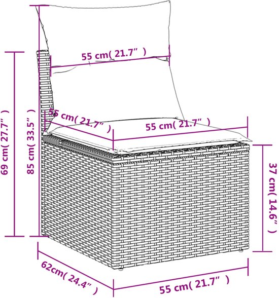 vidaXL-13-delige-Loungeset-met-kussens-poly-rattan-zwart