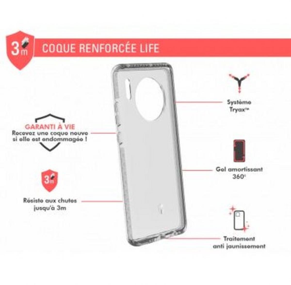 Force Case, Versterkte hoes voor Huawei Mate 30 Lite LIFE, Transparant
