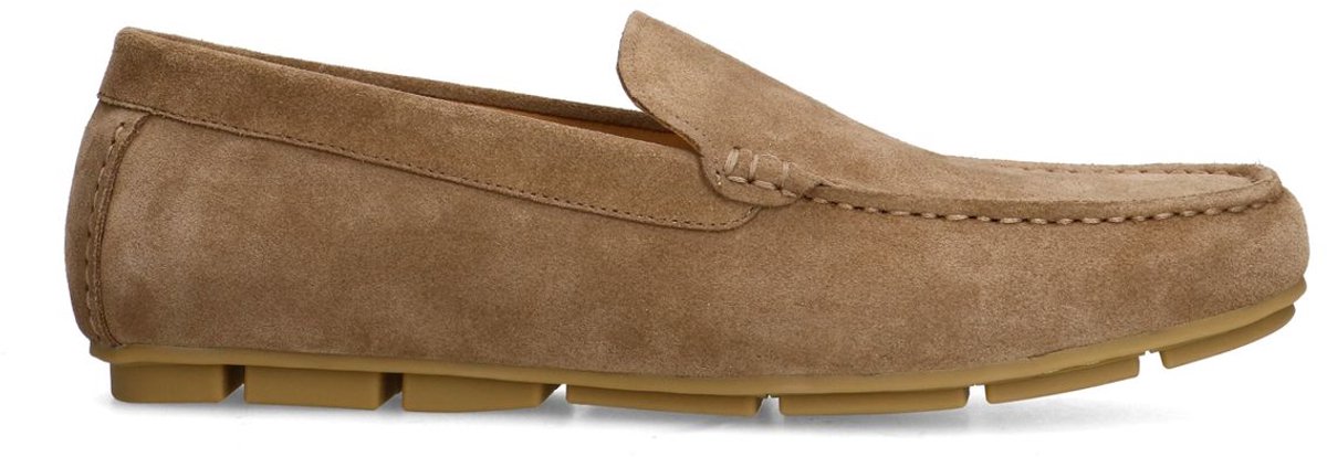 Manfield - Heren - Taupe suède loafer - Maat 40