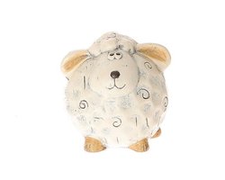 Deco schaap Bolli 8,5x8,5xh9,5cm wit