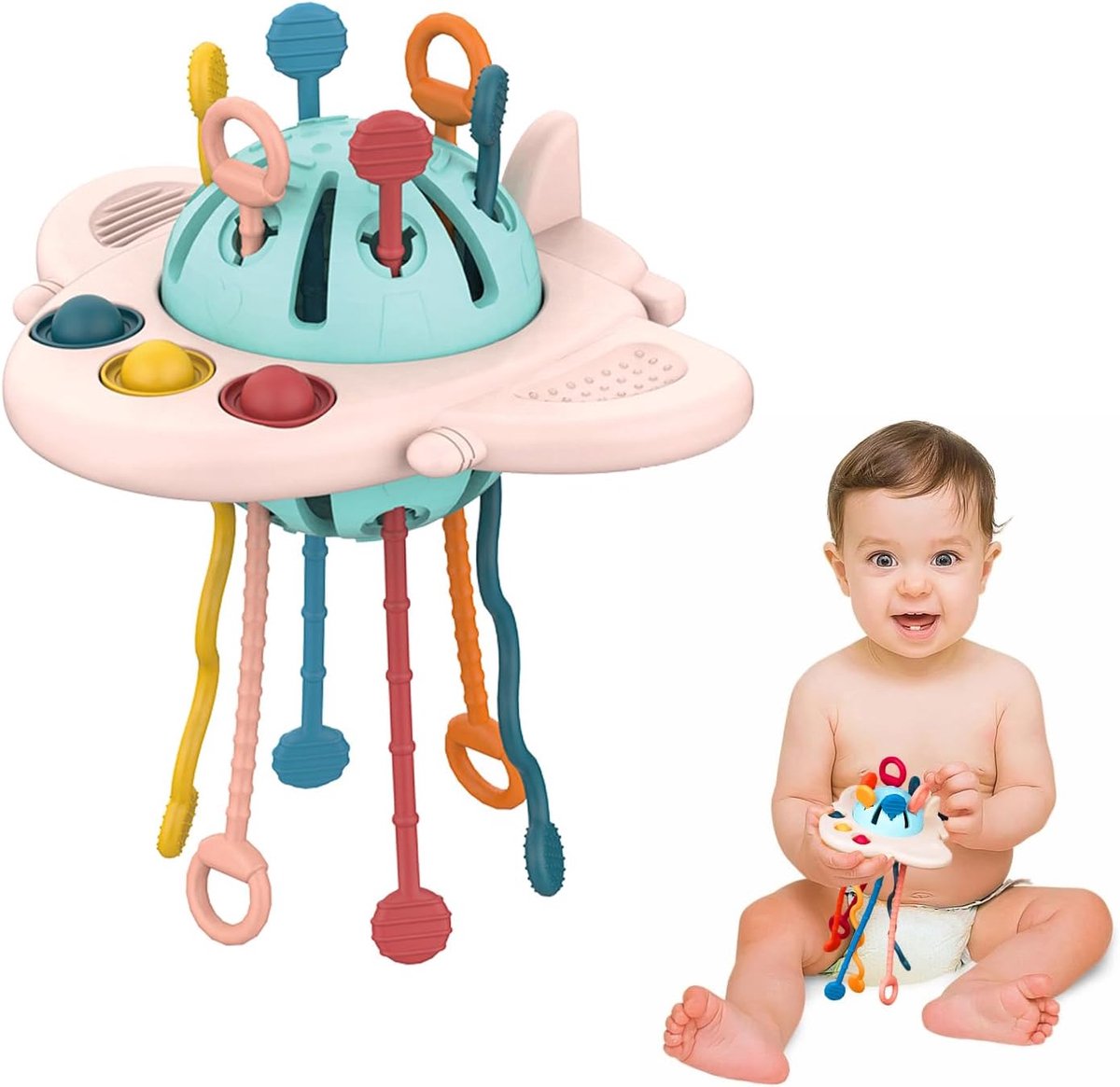 Montessori speelgoed voor baby's vanaf 1 jaar - Sensorisch en educatief speeltje in vliegtuigvorm