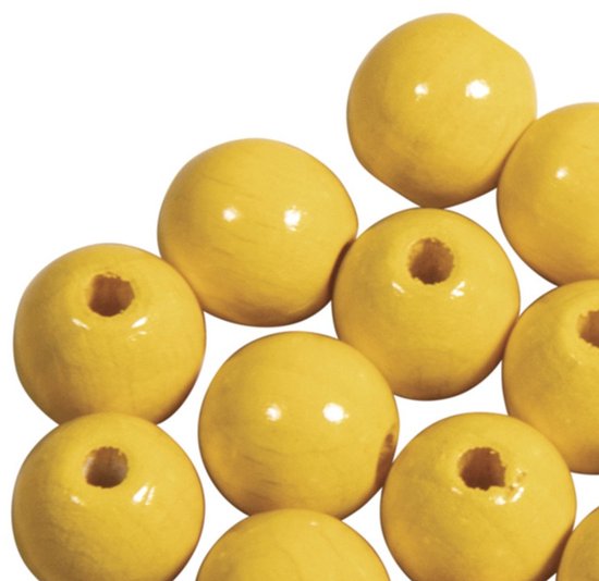 Rayher hobby kralen van hout - zwart - Dia 6 mm - 115x stuks | Fun en Feest