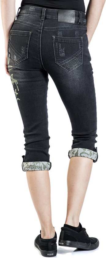ROUGE ROCK-ENGINEERED DESIGN Jean 3/4 gris foncé avec détails graffitis Femme - 31