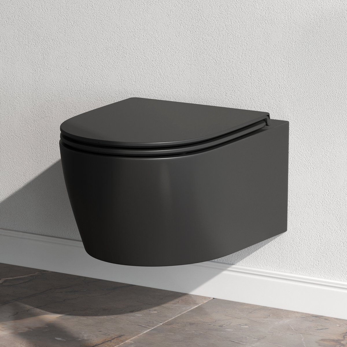 AM.PM X-Joy S - Toilet - Softclose Toiletbril - Randloos diepspoel - Mat Zwart - WC Pot