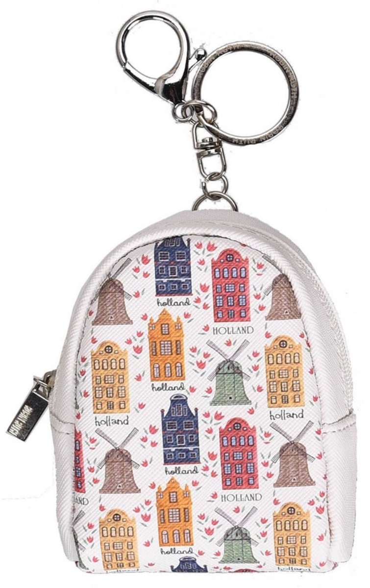 Portemonnee Tasje - Wit Holland Huisjes en Molens - Souvenir