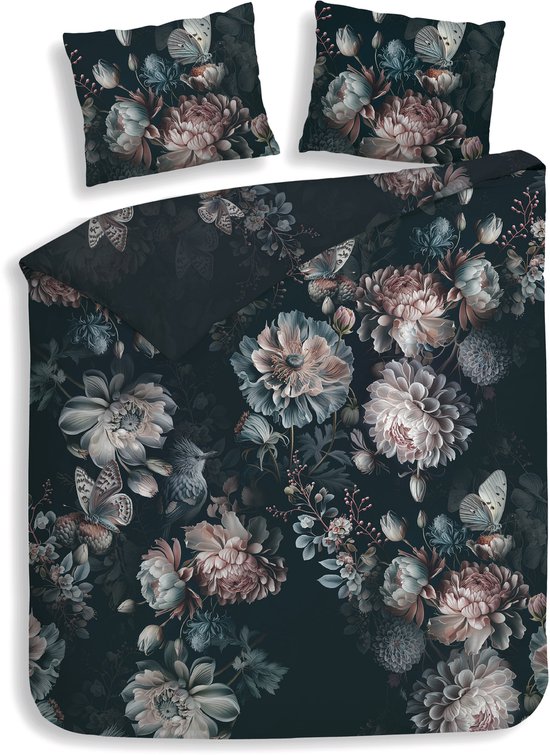 Homewish Dekbedovertrek met vleermuis, kingrose, roze, bloemen