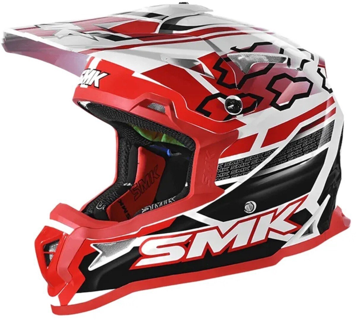 SMK Allterra Tribou Rood Wit Crosshelm - Maat XXL - Helm