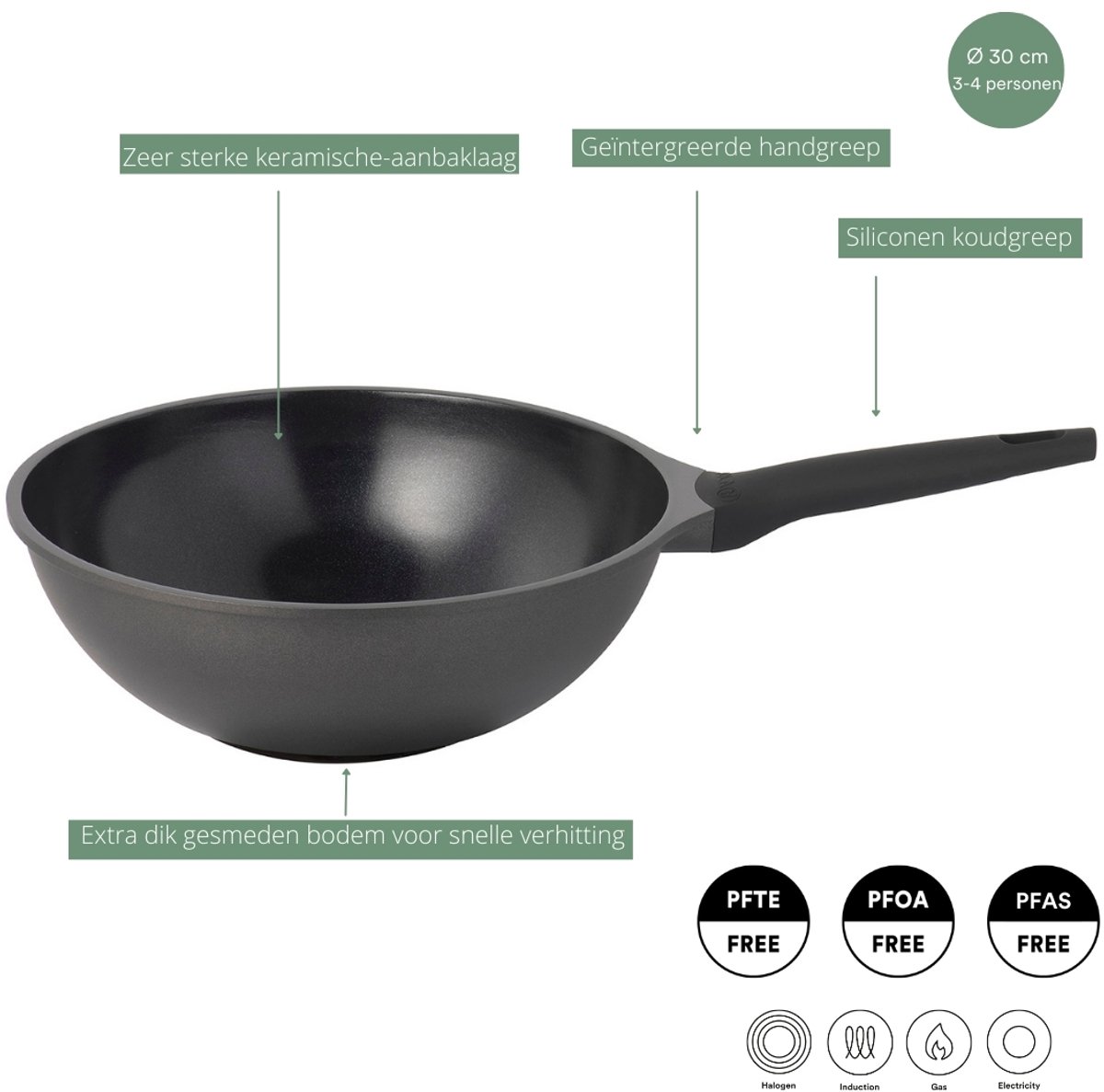 Sola Sola Ceramic Deluxe Wokpan - afbeelding 2